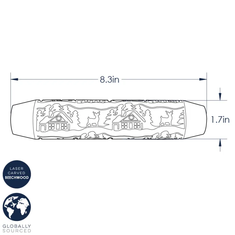 Woodland Cottage Embossing Rolling Pin